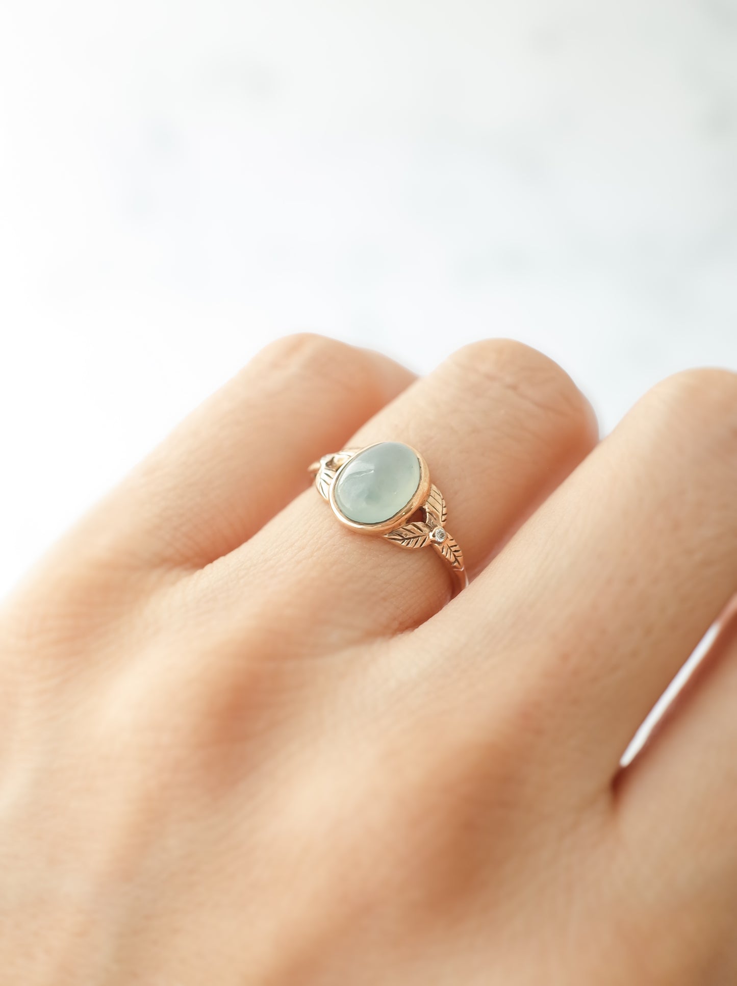 翡翠の三つ葉リング