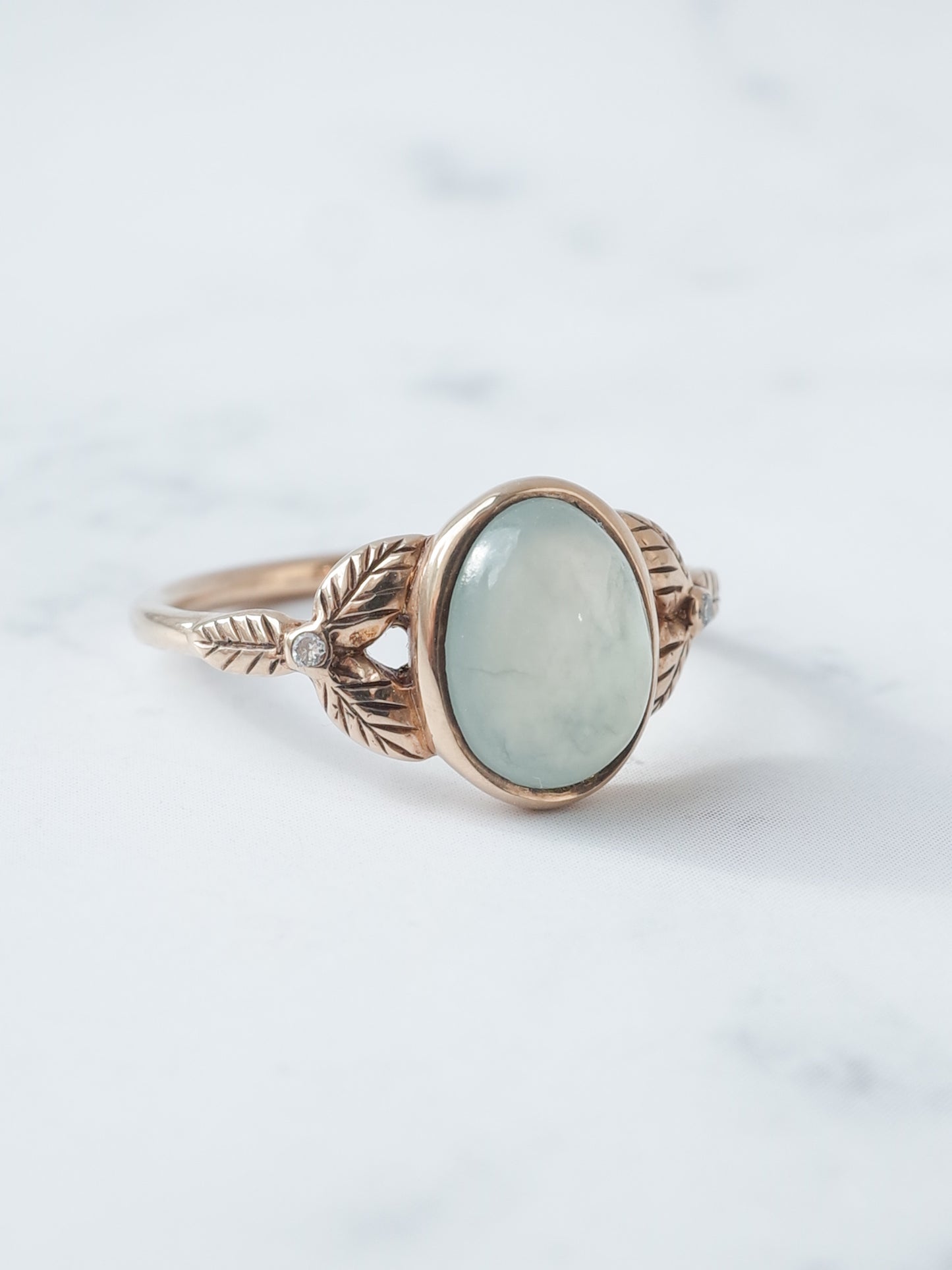 翡翠の三つ葉リング