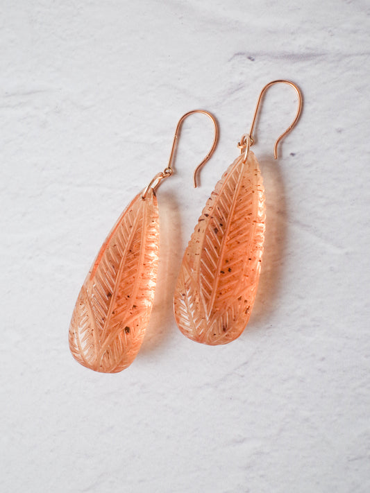 カービングオパールのフックピアス