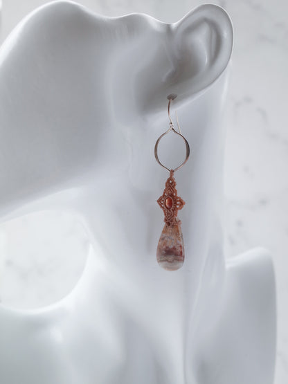 Crazy lace Agate Macrame Earrings