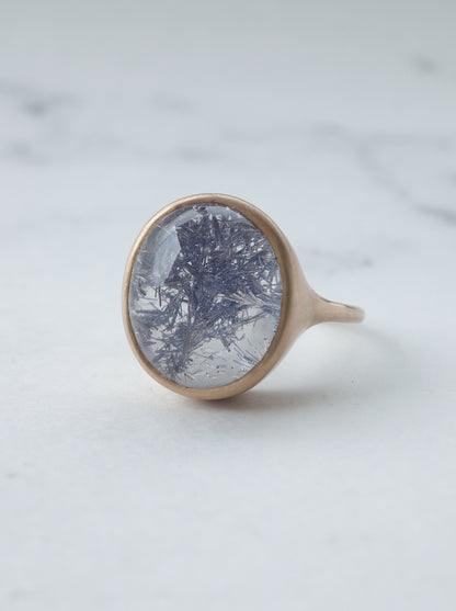 デュモルチェライトインクォーツのリング