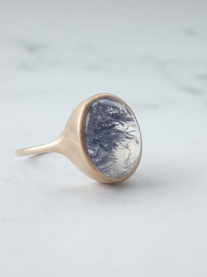 デュモルチェライトインクォーツのリング