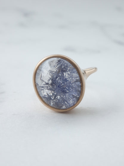 デュモルチェライトインクォーツのリング