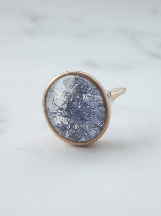 デュモルチェライトインクォーツのリング