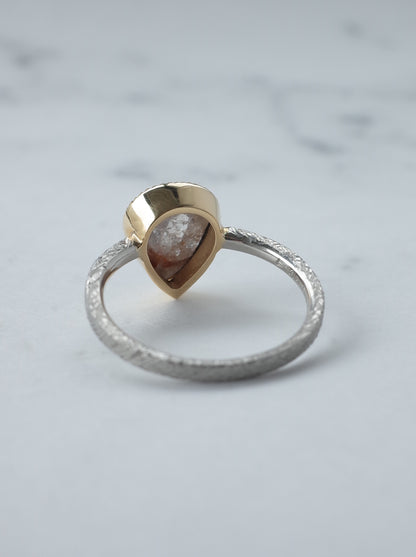 ソルトアンドペッパーダイヤモンドのリング - 2