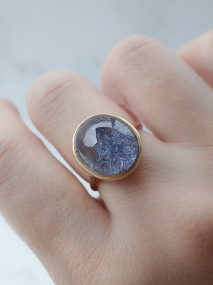 デュモルチェライトインクォーツのリング