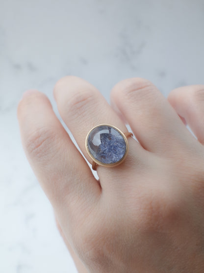 デュモルチェライトインクォーツのリング