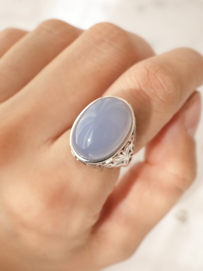 ブルーカルセドニーのリング