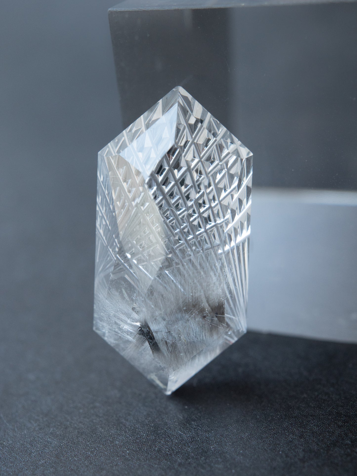 【甲州貴石切子】プラチナルチルクォーツの甲州貴石切子ルース