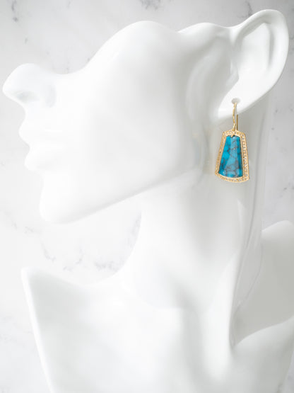 キングマンターコイズのピアス / K18YG