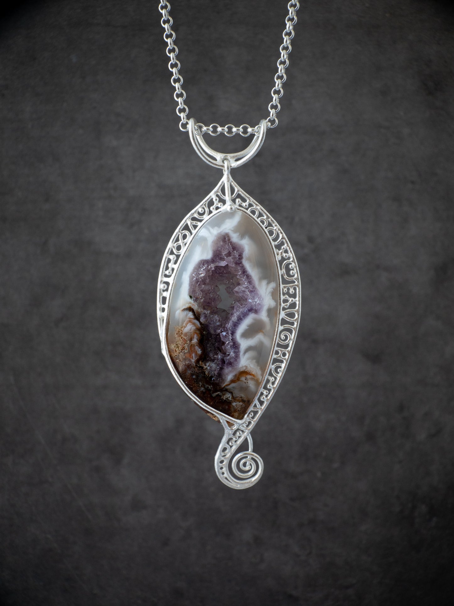 ドゥルジーアメシストのシルバーペンダント