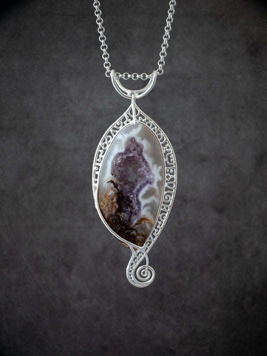ドゥルジーアメシストのシルバーペンダント