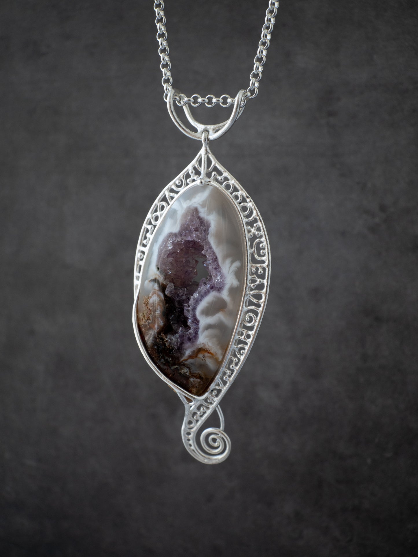 ドゥルジーアメシストのシルバーペンダント