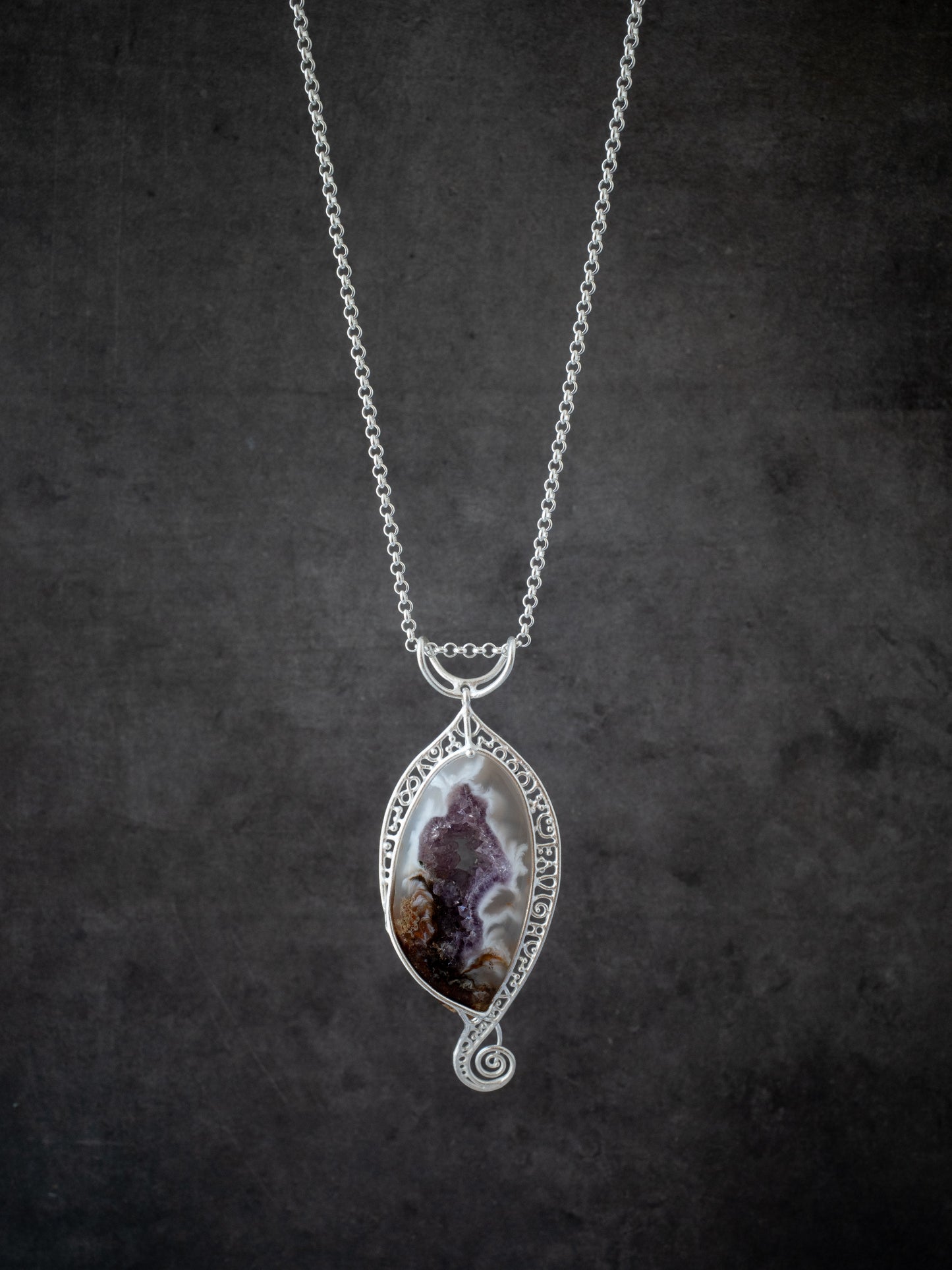 ドゥルジーアメシストのシルバーペンダント