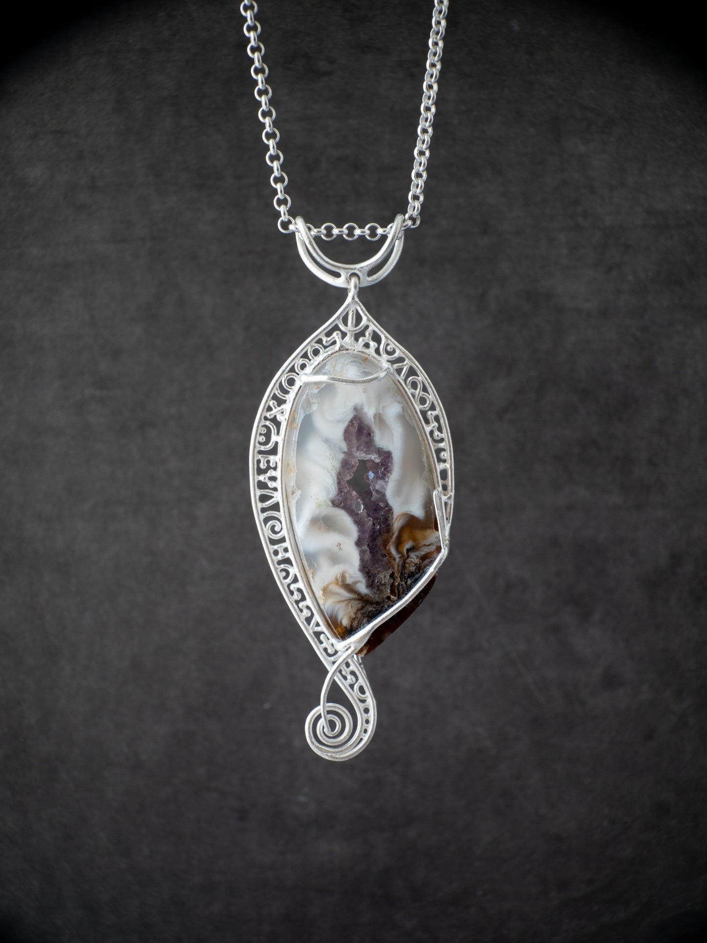 ドゥルジーアメシストのシルバーペンダント