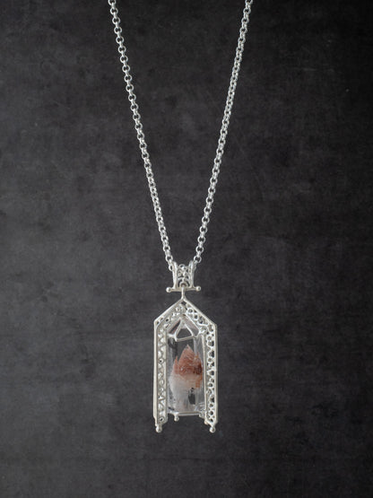 ファントムクォーツのシルバーペンダント・ピンク