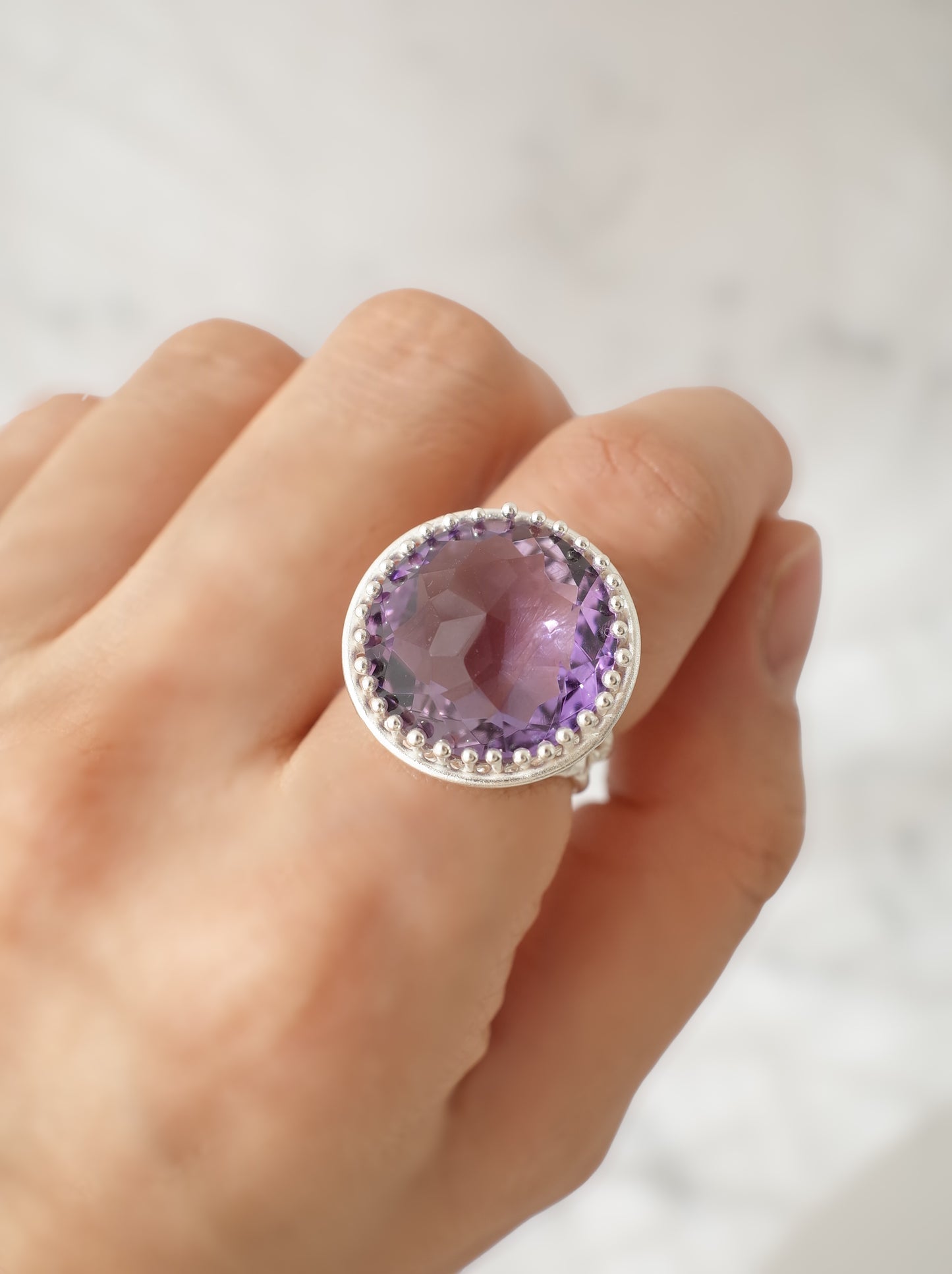 ラベンダーアメシストのリング