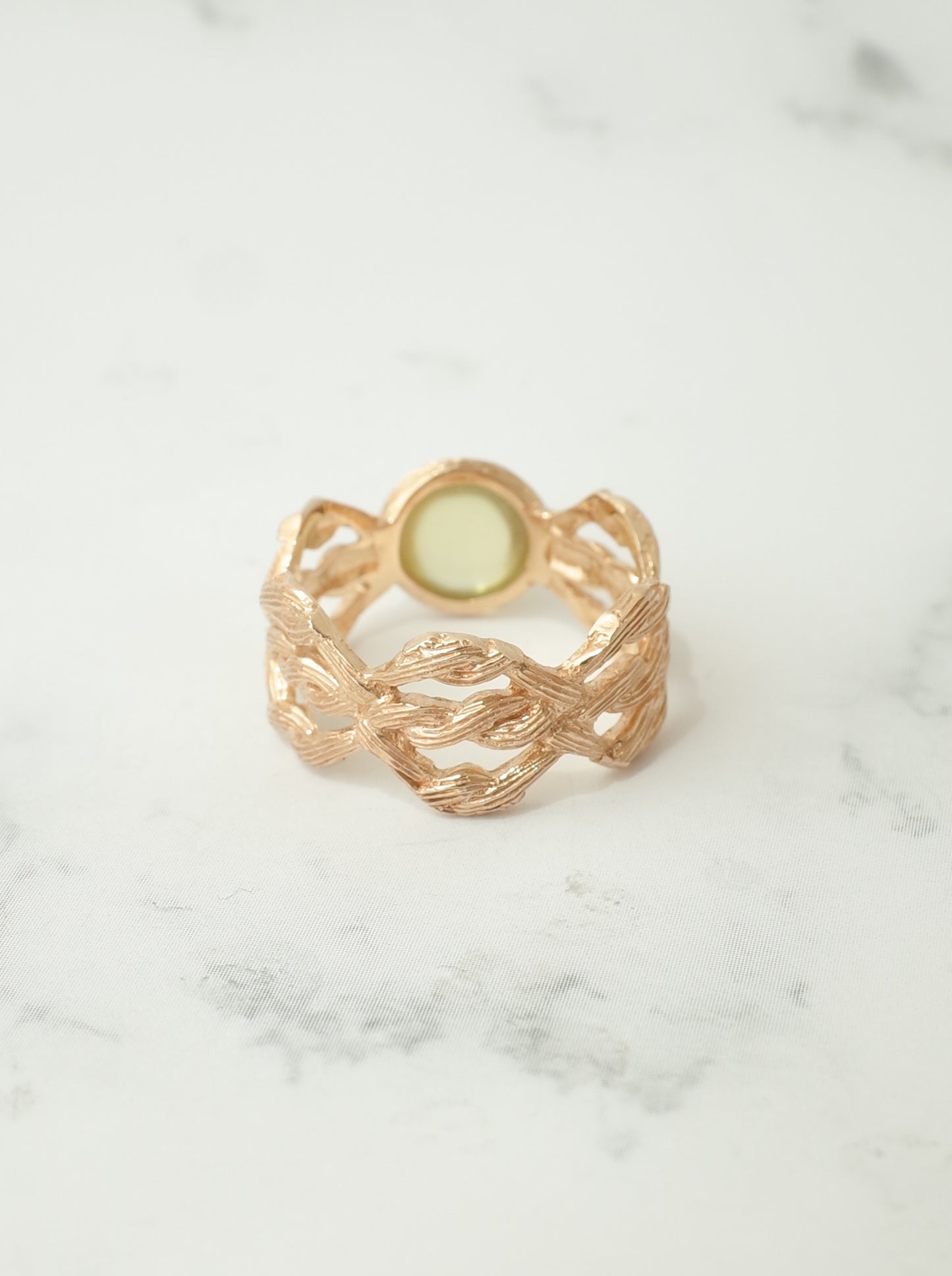 キャッツアイヘリオドールのARANリング