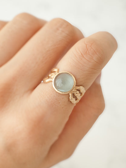 キャッツアイアクアマリンのARANリング - 1