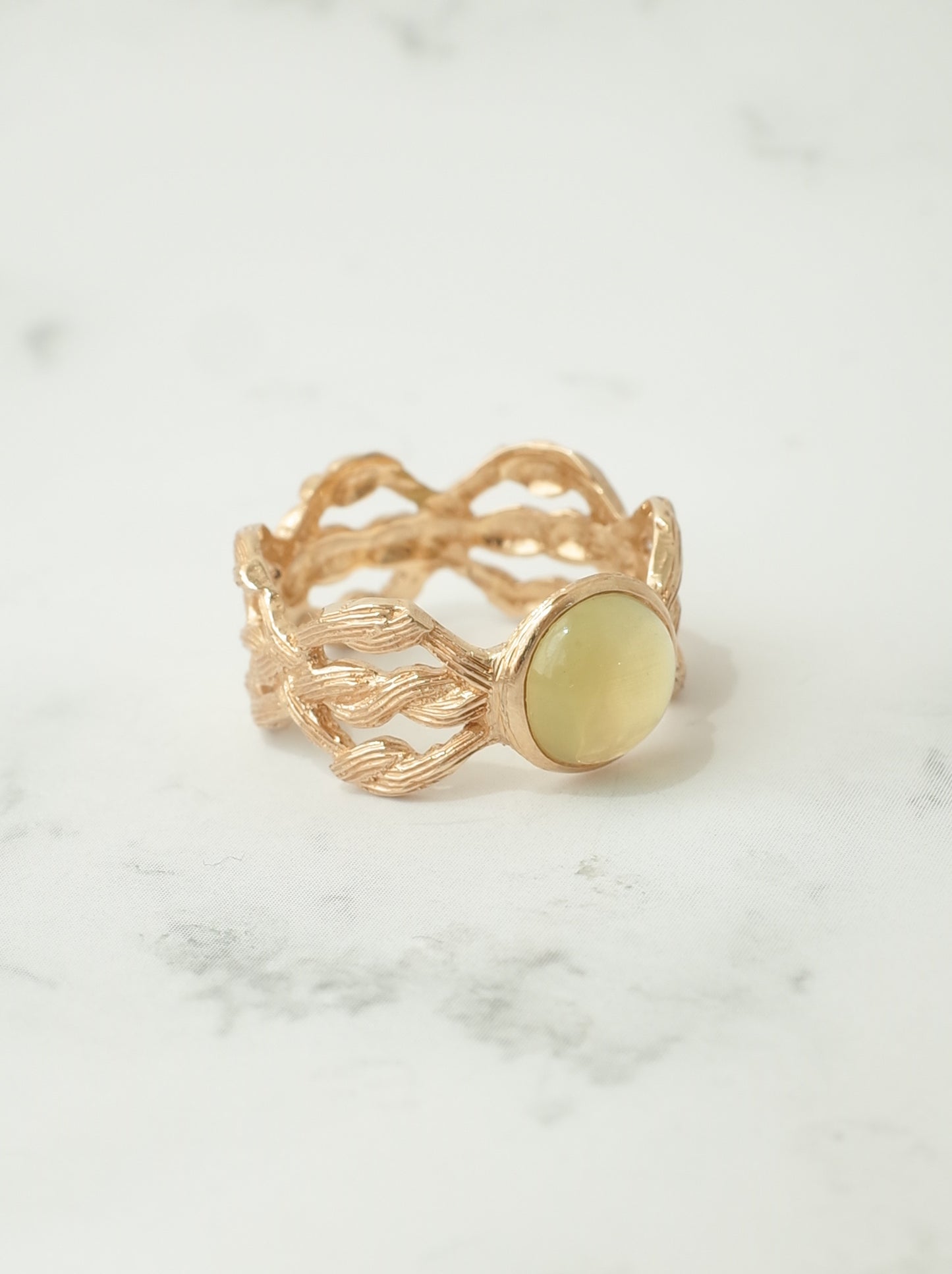 キャッツアイヘリオドールのARANリング