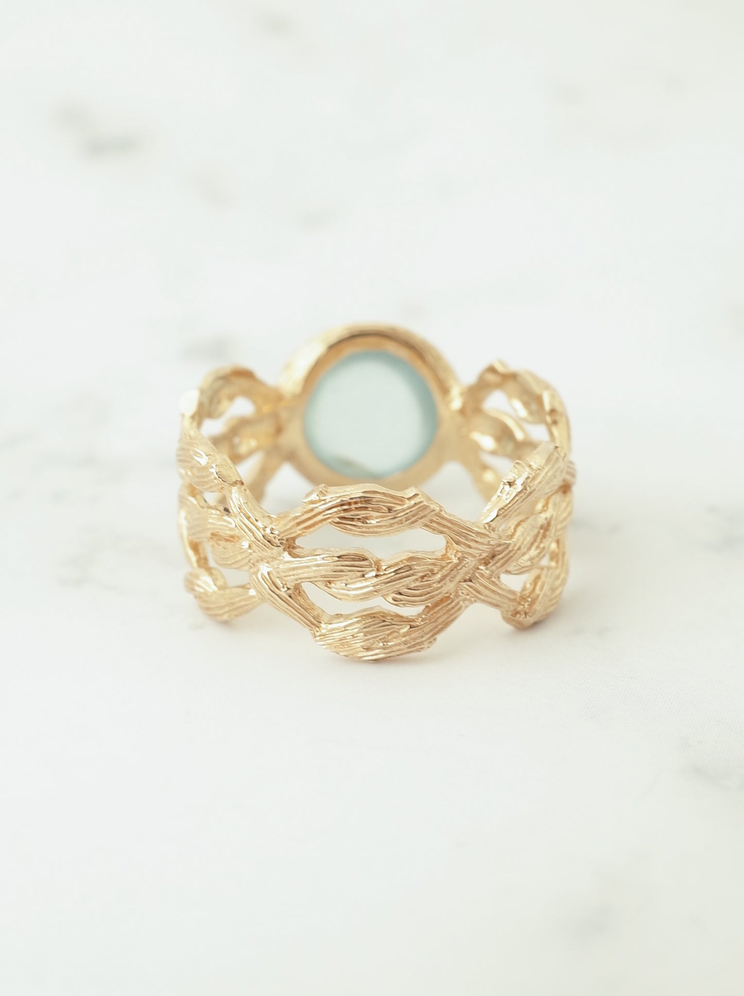 キャッツアイアクアマリンのARANリング - 1