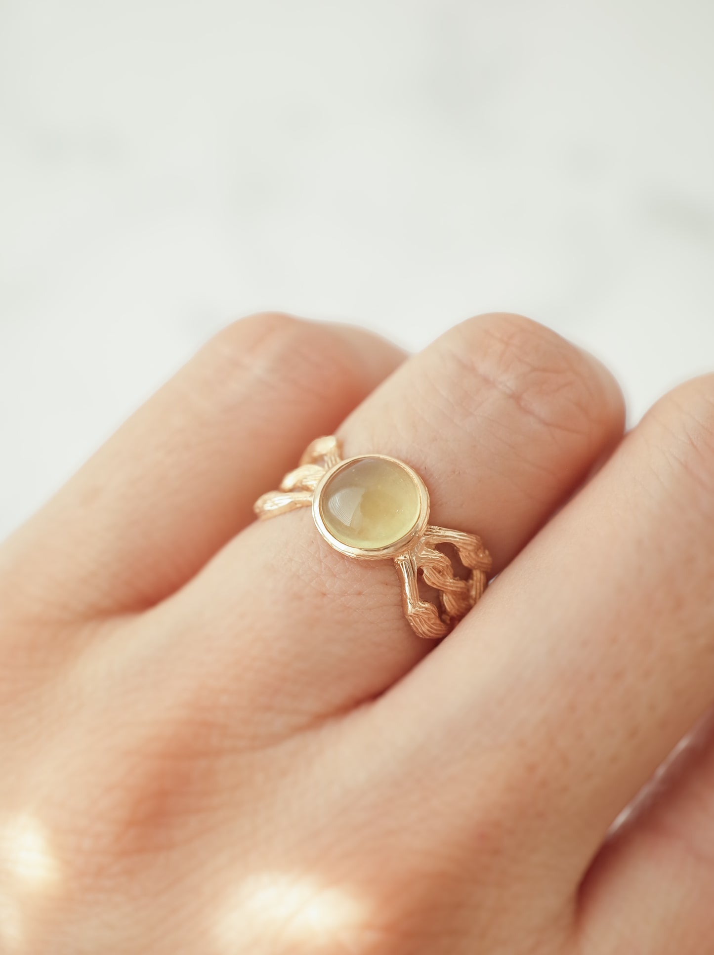 キャッツアイヘリオドールのARANリング