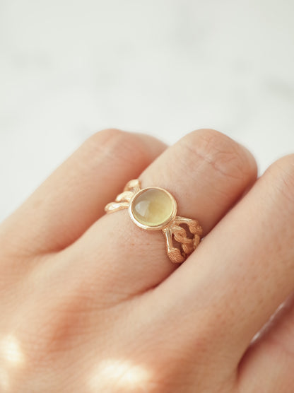 キャッツアイヘリオドールのARANリング