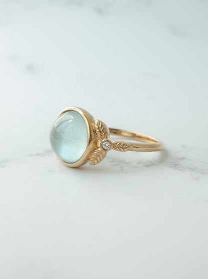 キャッツアイアクアマリンのリング - 2