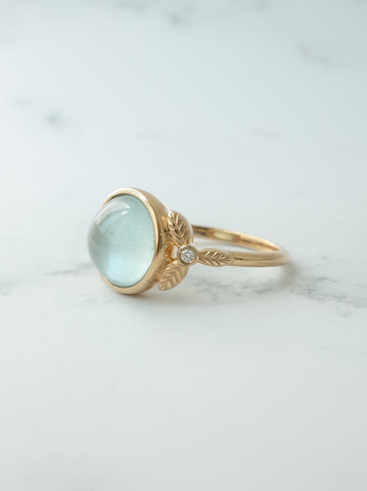 キャッツアイアクアマリンのリング - 2