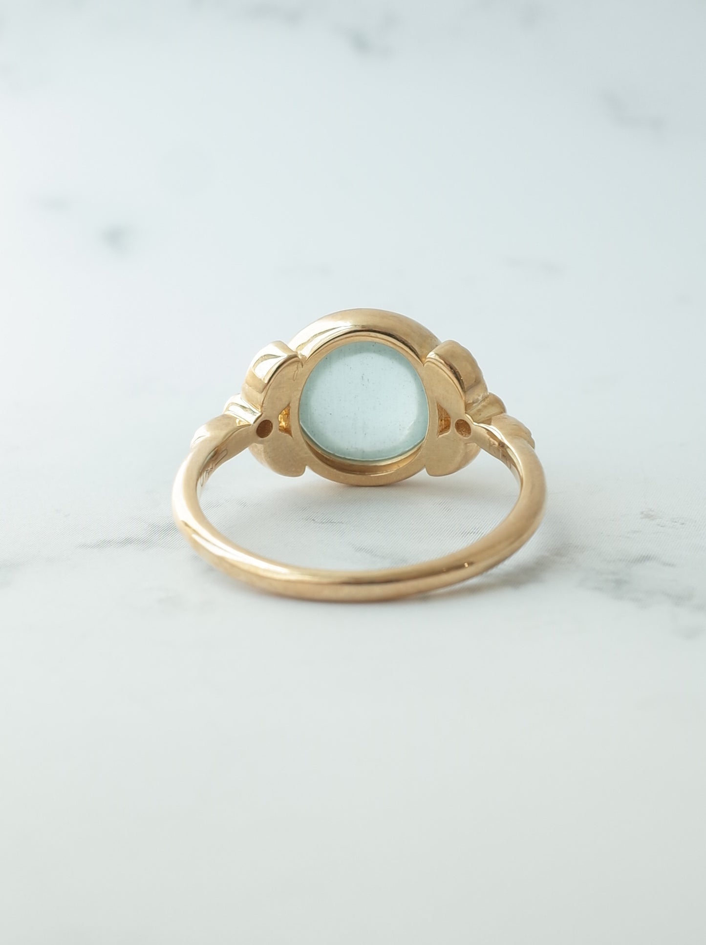 キャッツアイアクアマリンのリング - 2