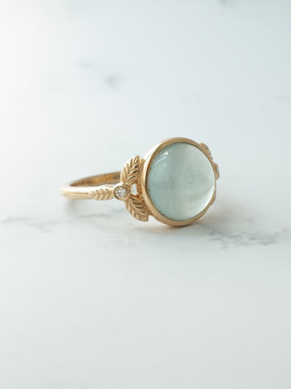 キャッツアイアクアマリンのリング - 2