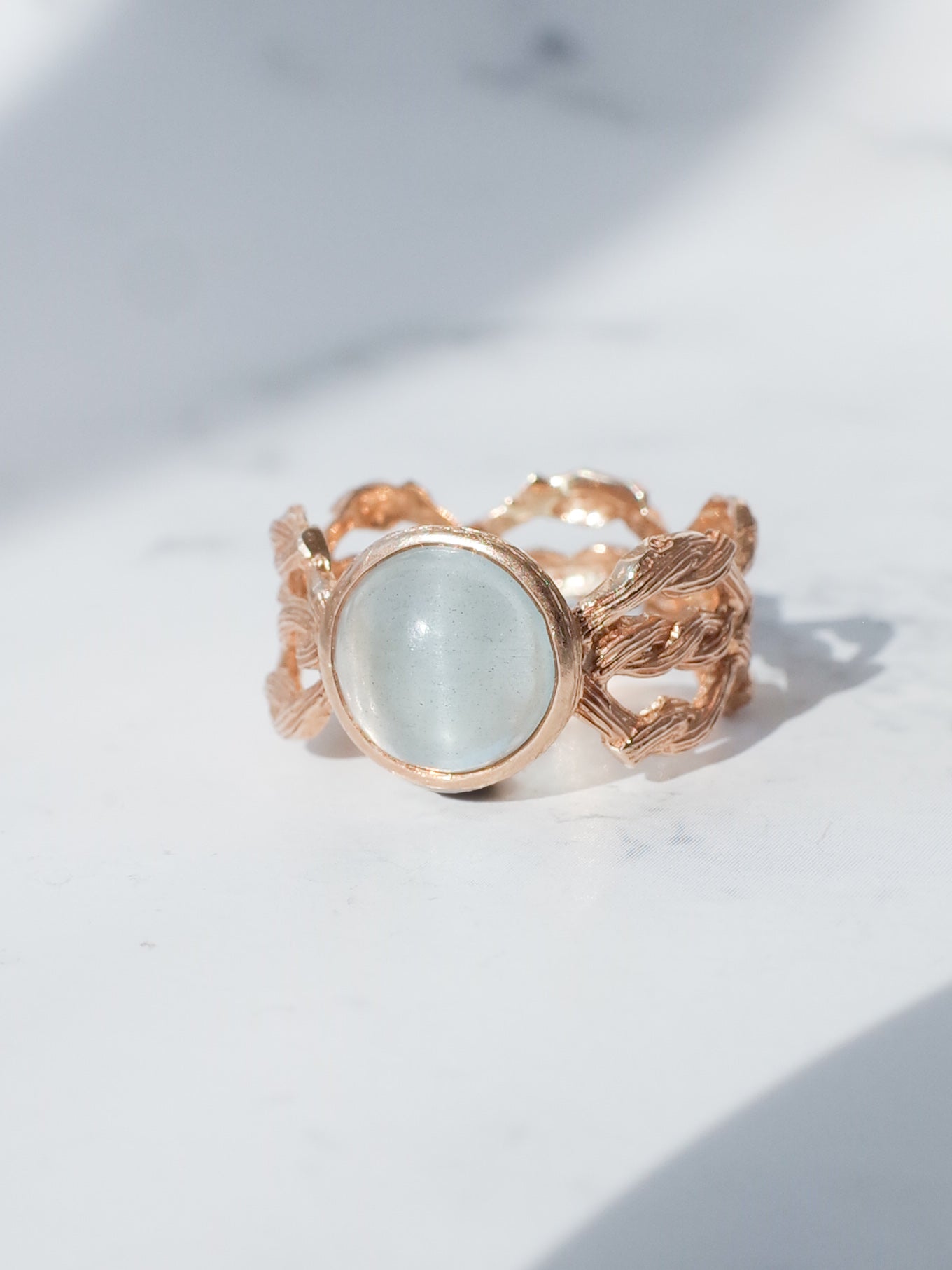 キャッツアイアクアマリンのARANリング - 1