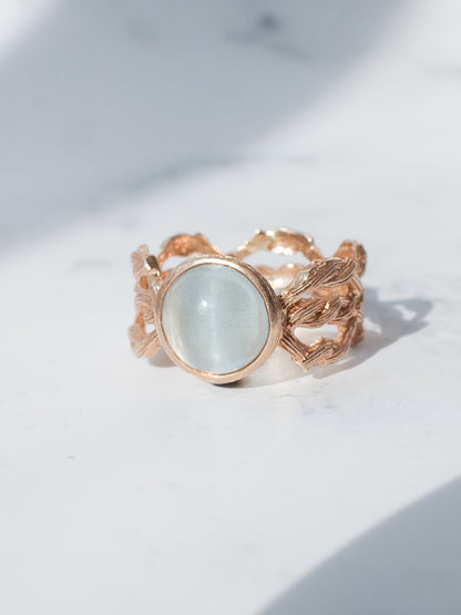 キャッツアイアクアマリンのARANリング - 1