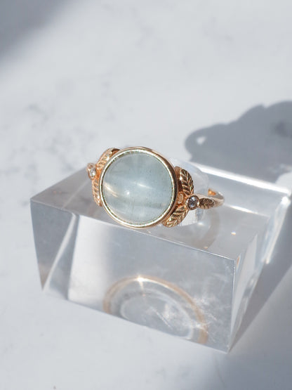 キャッツアイアクアマリンのリング - 2