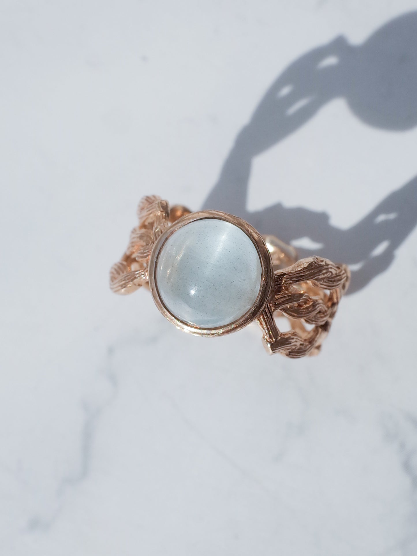 キャッツアイアクアマリンのARANリング - 1