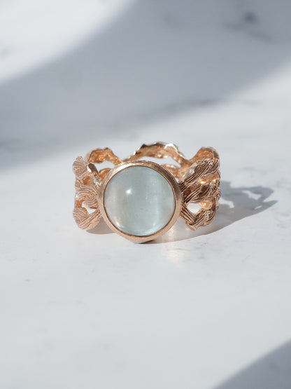 キャッツアイアクアマリンのARANリング - 1