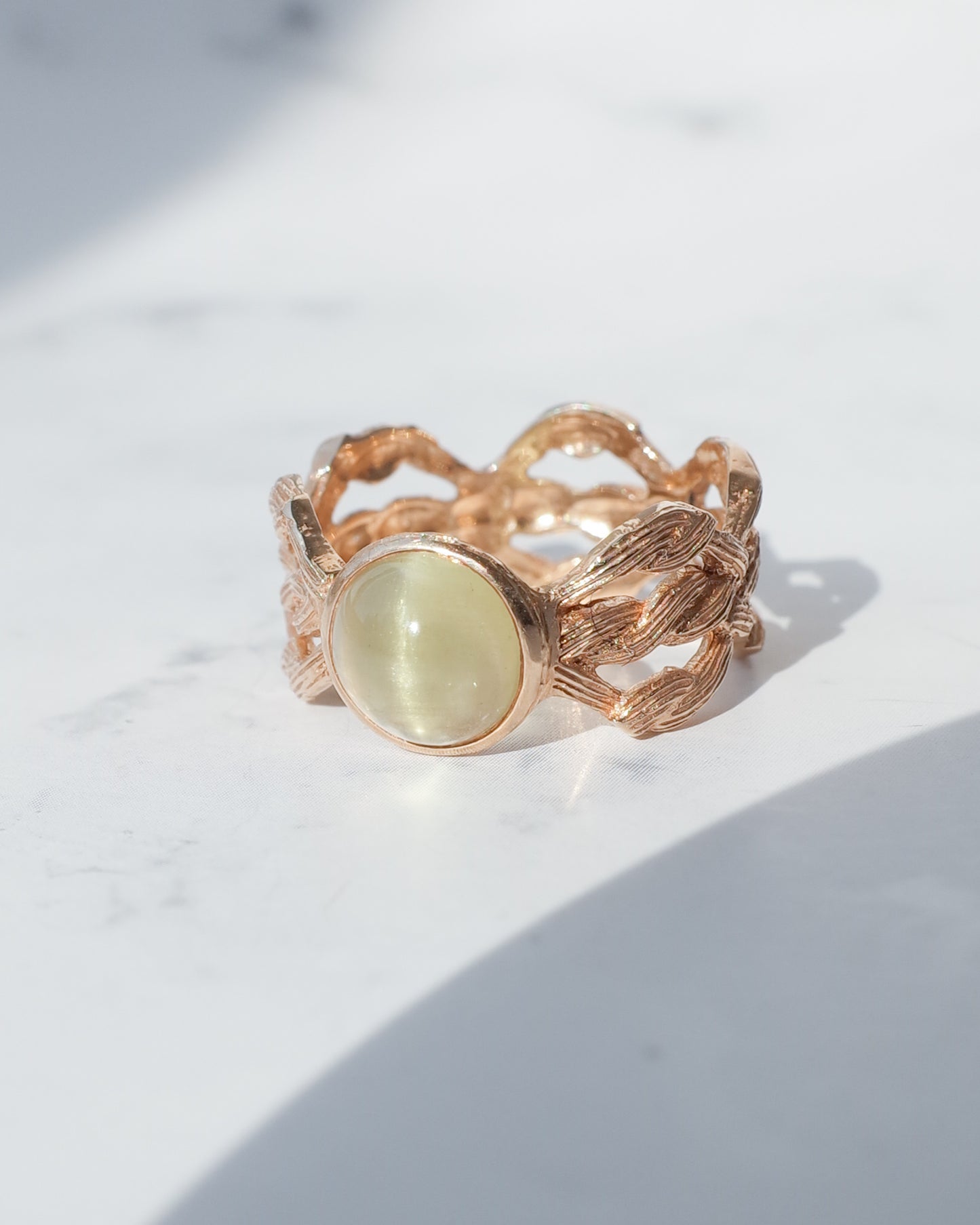 キャッツアイヘリオドールのARANリング