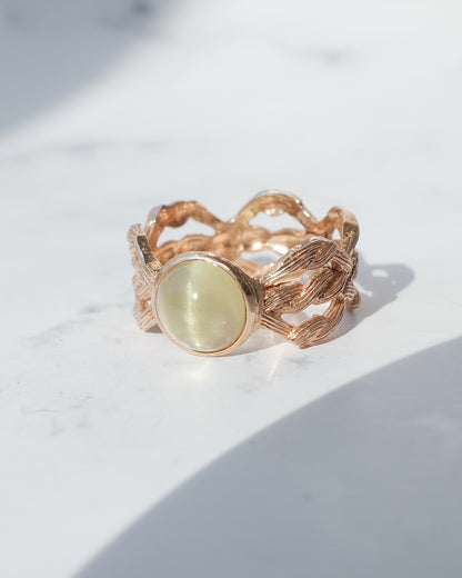 キャッツアイヘリオドールのARANリング