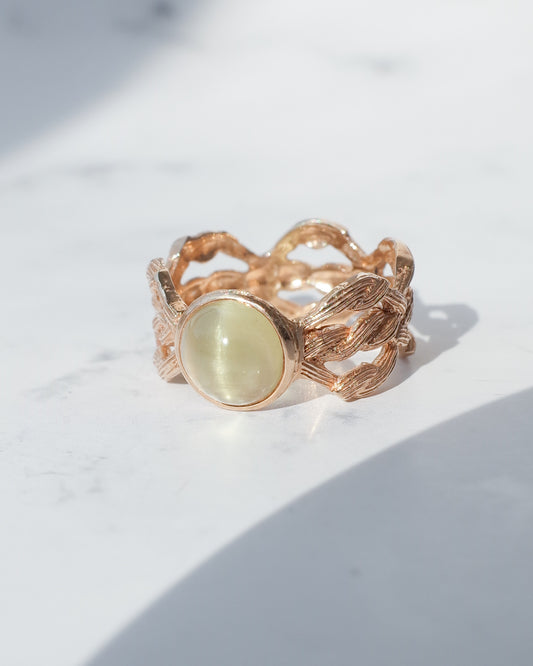 キャッツアイヘリオドールのARANリング