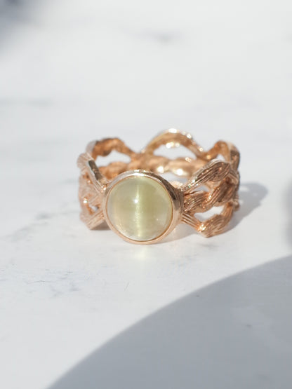 キャッツアイヘリオドールのARANリング