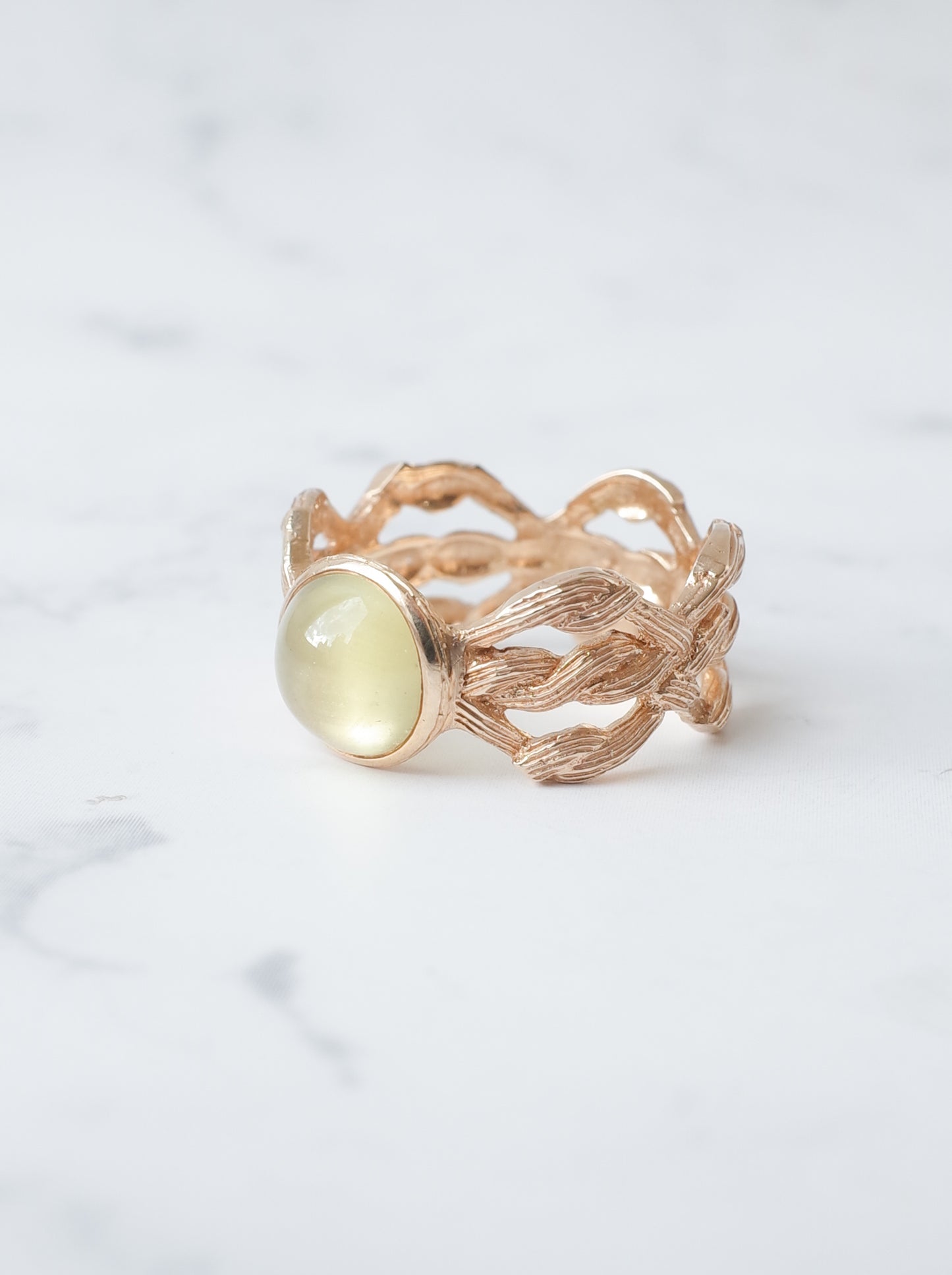 キャッツアイヘリオドールのARANリング