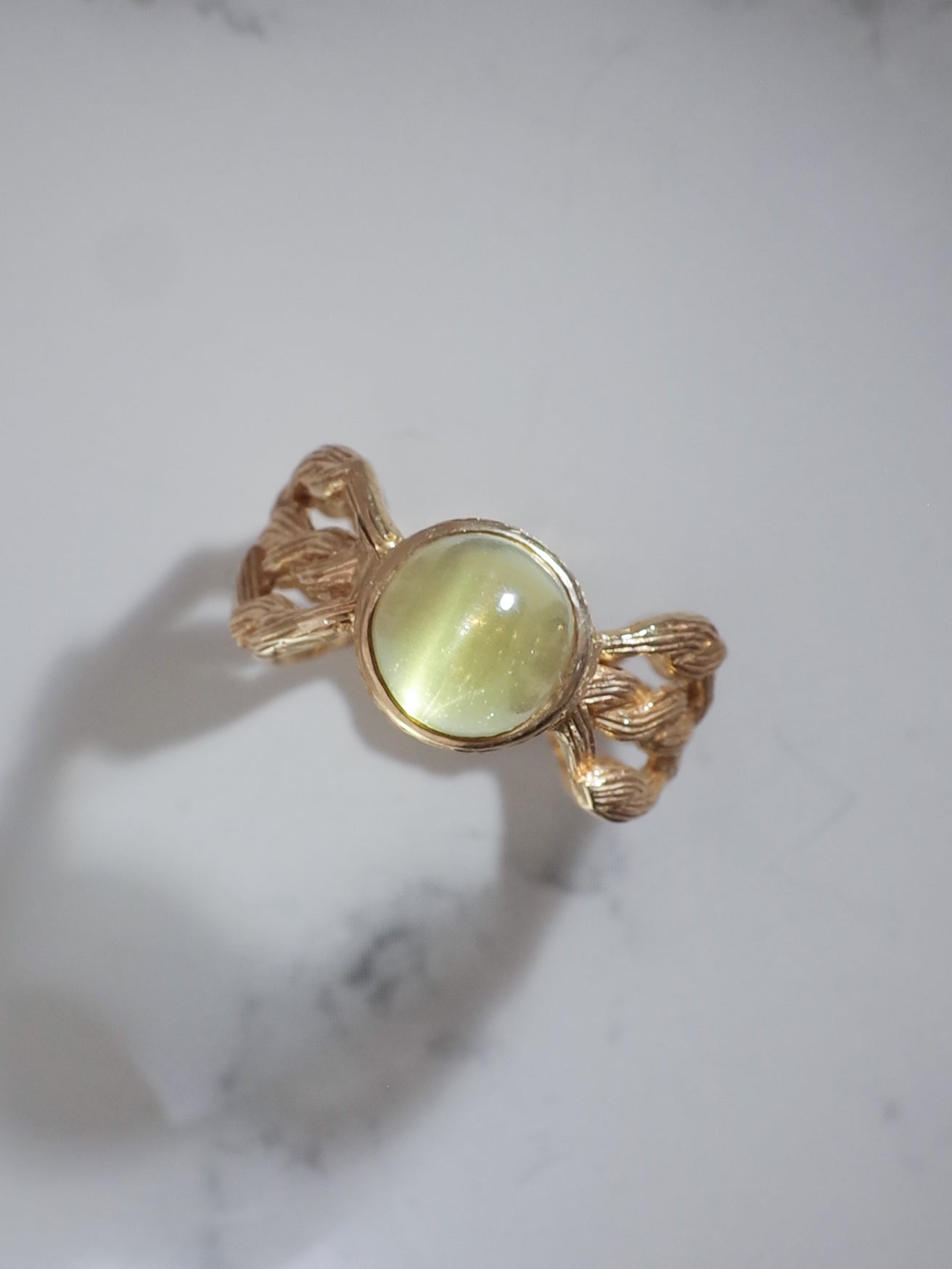 キャッツアイヘリオドールのARANリング