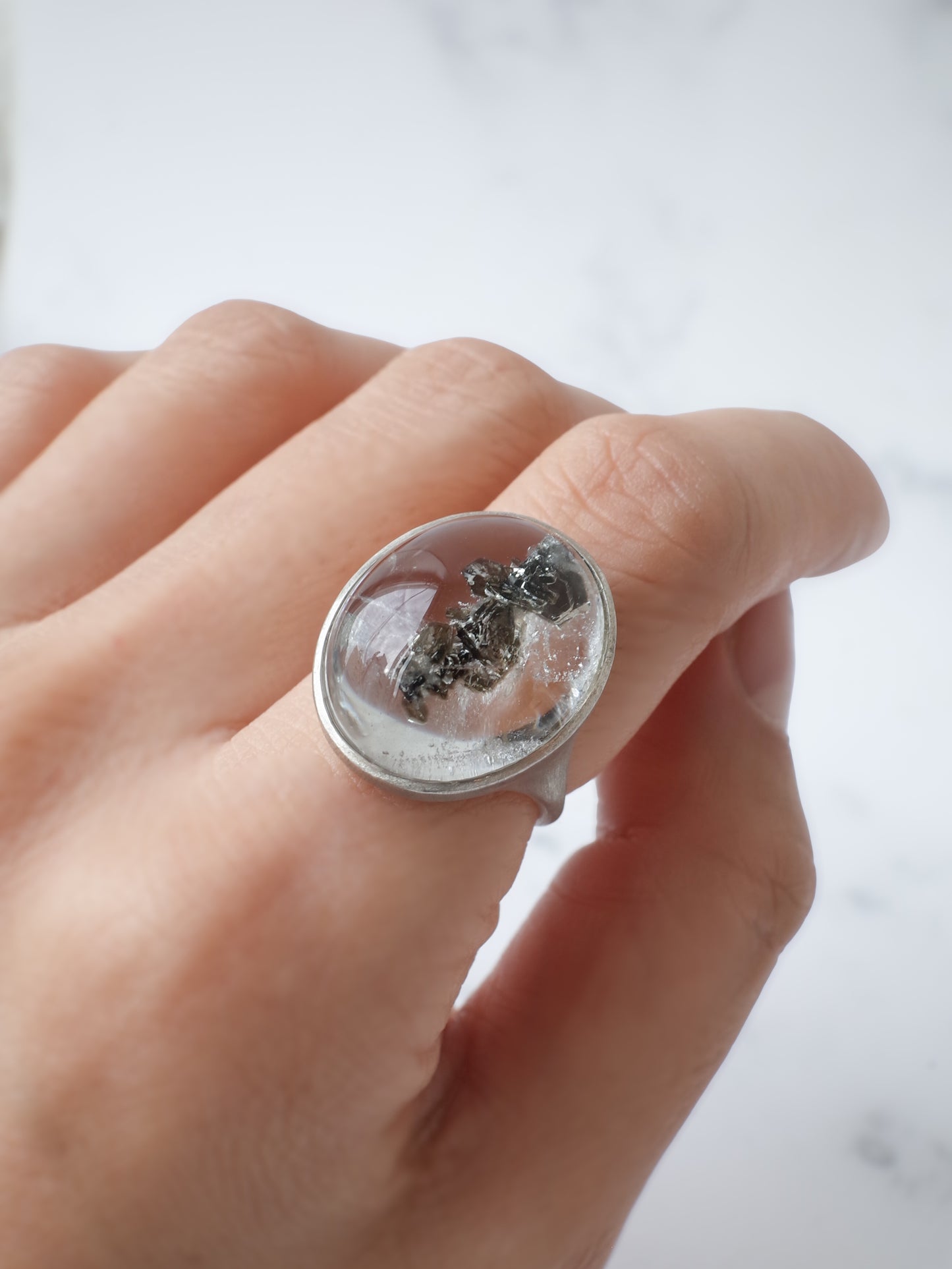 グリーンマイカインクォーツのリング