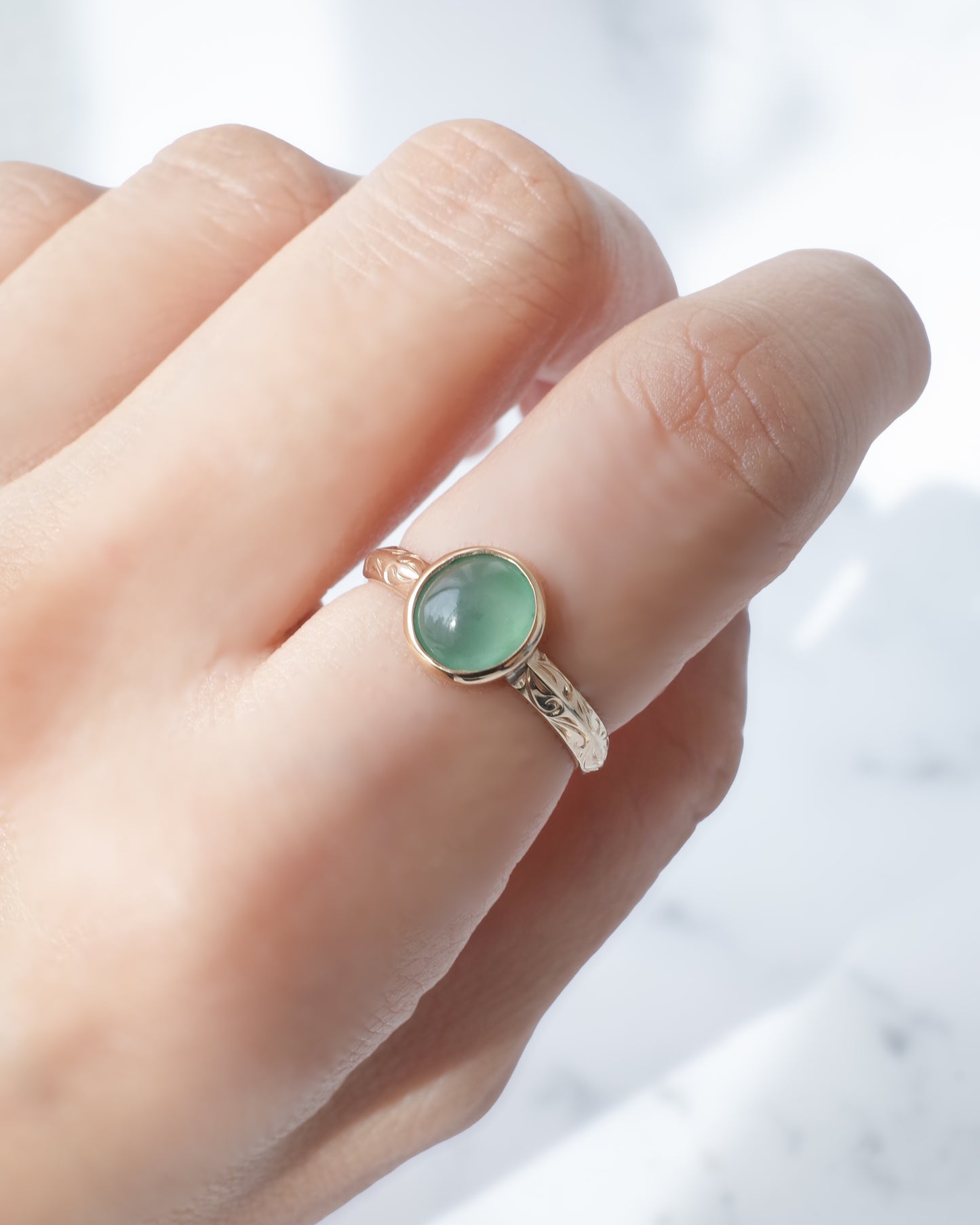 翡翠のシノワズリーリング