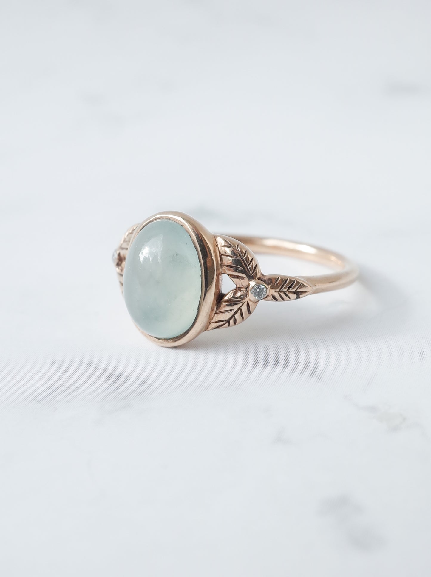 翡翠の三つ葉リング