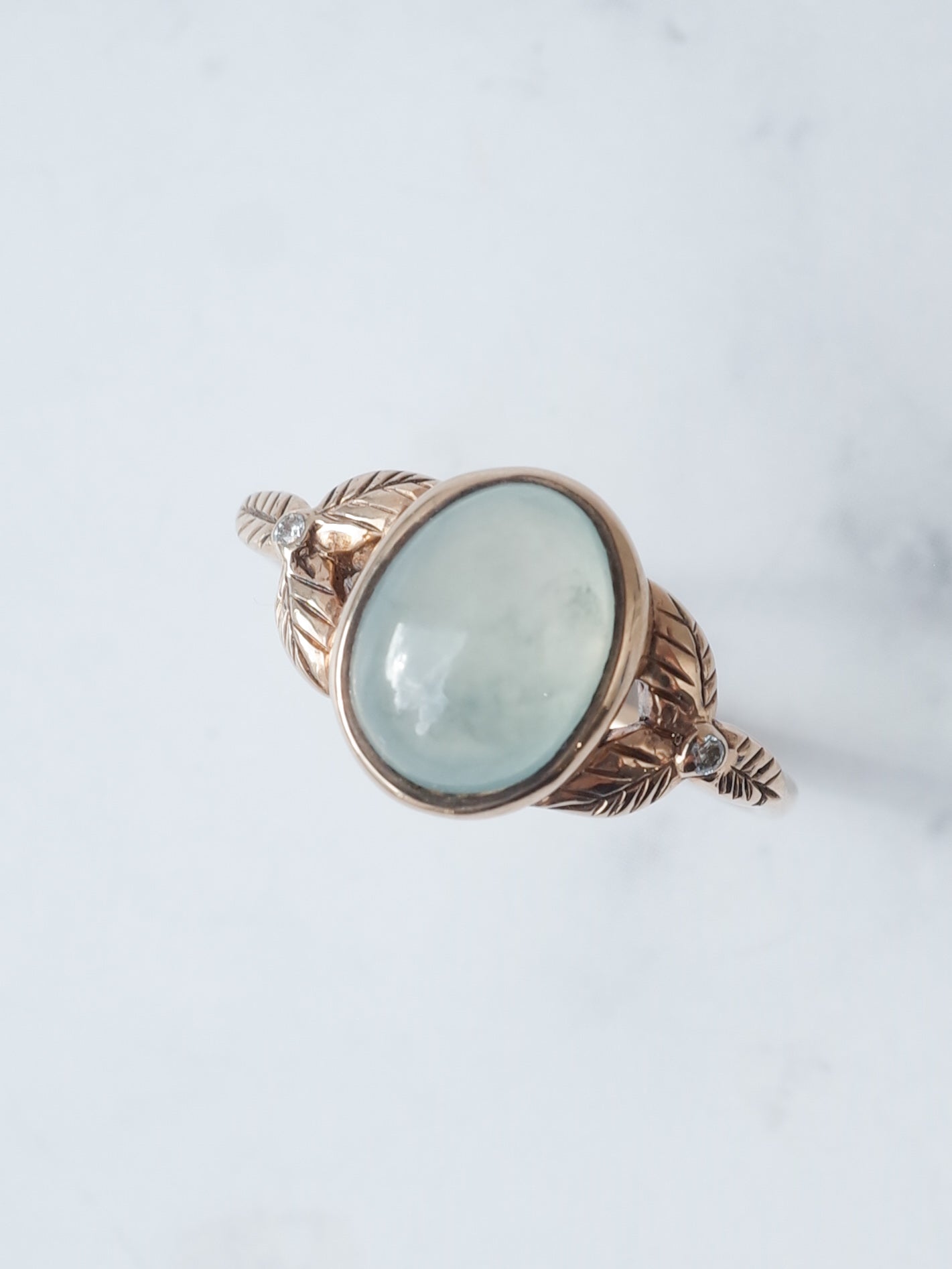 翡翠の三つ葉リング