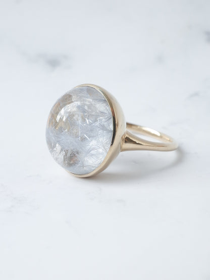 貫入デュモルチェインクォーツのリング