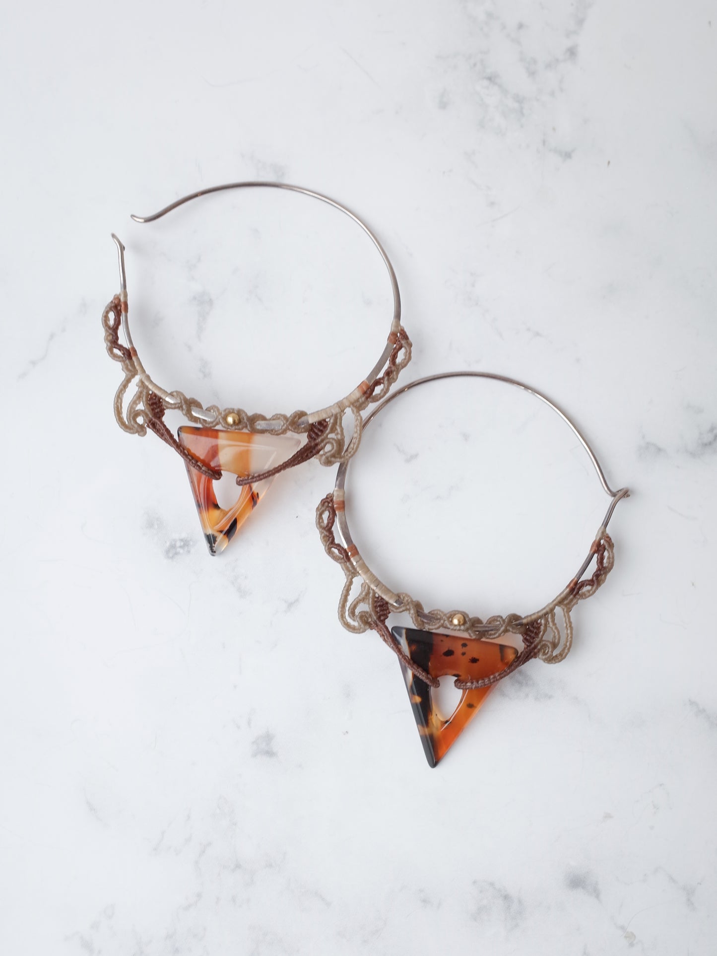 Montana Agate Macrame Earrings