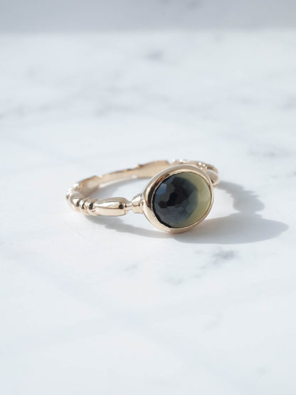 ミッドナイトムーンサファイアの夜空リング