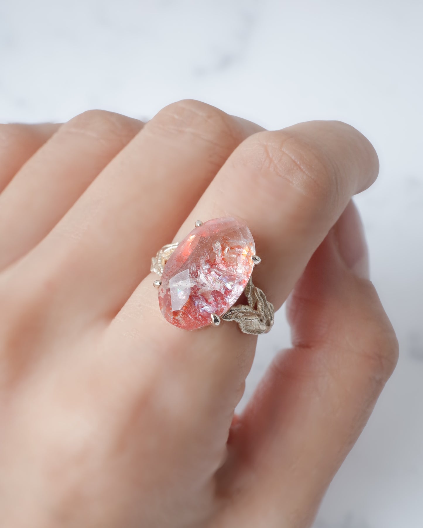 ランダムカットオーロラクォーツのリング